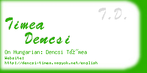 timea dencsi business card